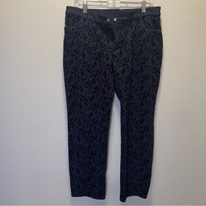 Soft Surroundings Flocked
Baroque Stretch Ponte Navy Blue
Pants Size Petite M